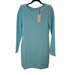 St Studio Aqua Dress Long Sleeve Sheath Cocktail Party Dress‎ New Size 34